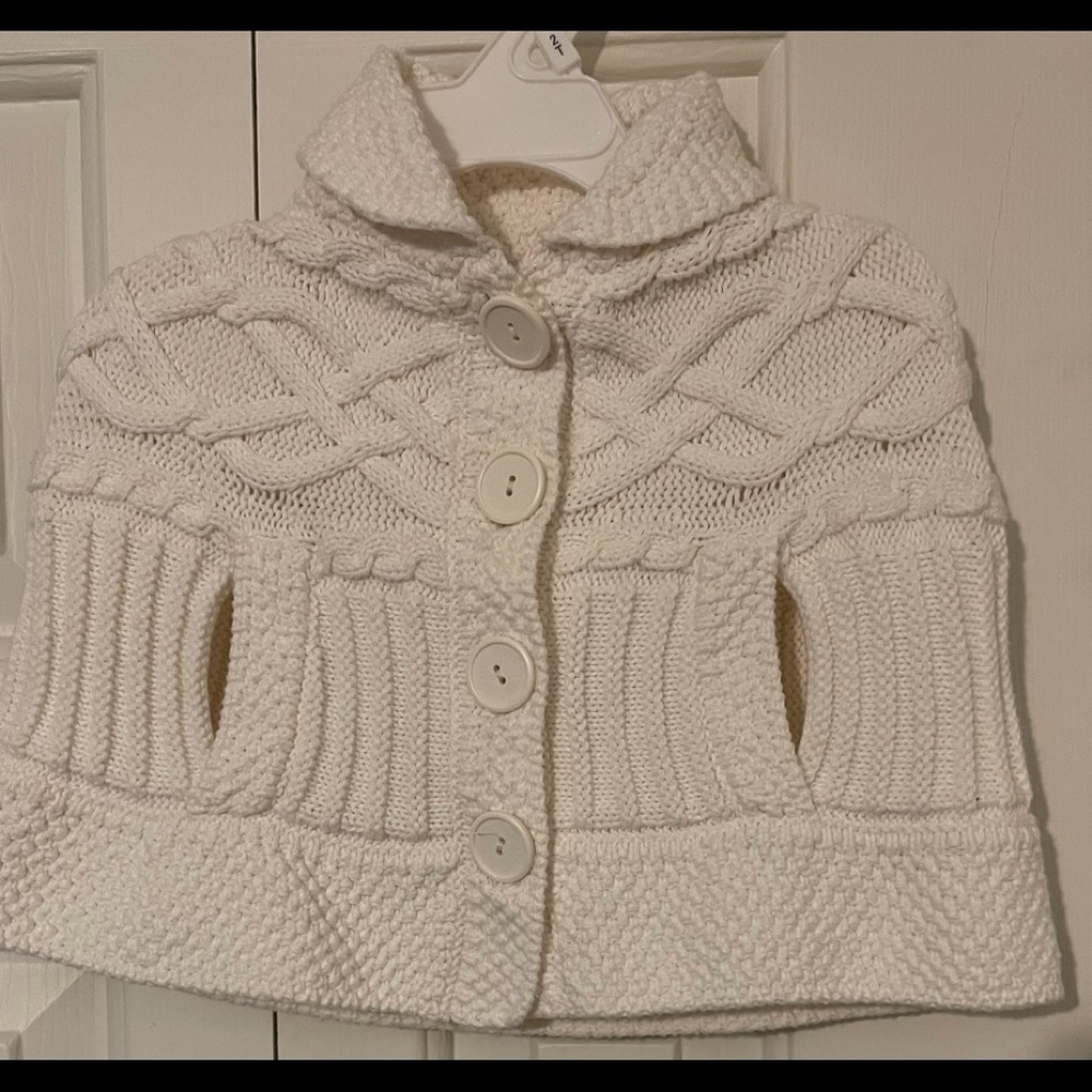 Little Girl Baby Gap Cream Cotton Poncho, Size S/M
